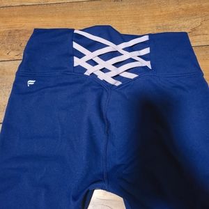 Fabletics Navy Purple PowerHold 7/8 Medium Leggings
